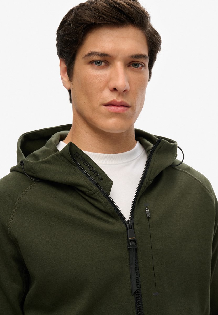 Superdry Tech hoodie met logo rits en losse pasvorm Heren Hoodies Groen
