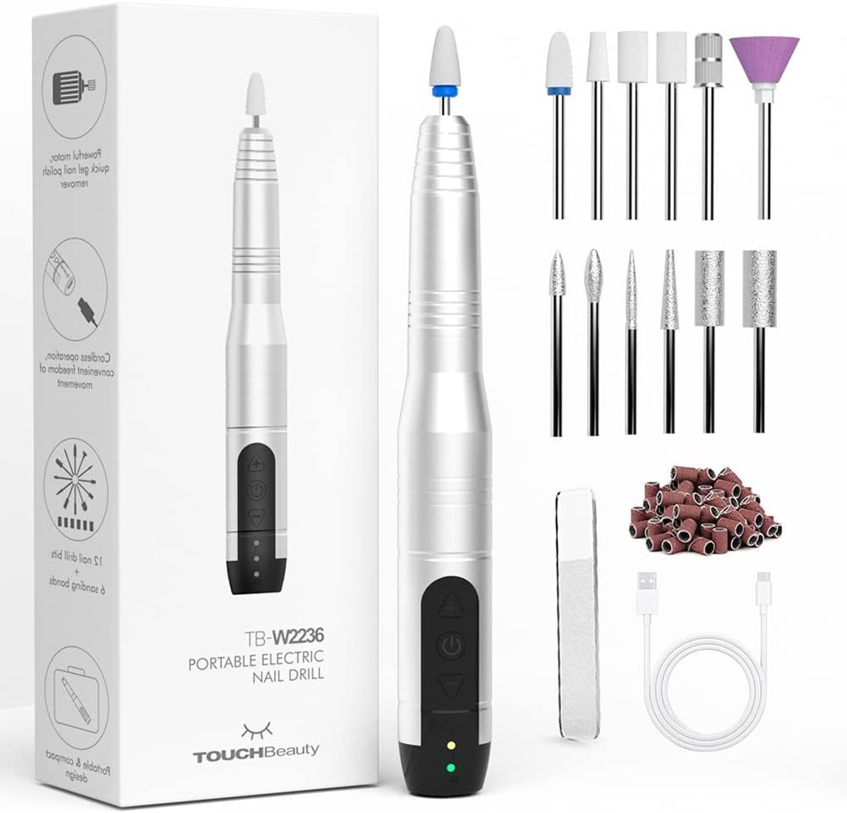 Goedkoopste Elektrische Nagelvijl - Nagelfrees - Electric Nail File - Manicureset - Manicure - Pedicure - Nagelvijl - Nagelboor - Kerstcadeau - Sinterklaas - Sinterklaas Cadeau - Cadeau Voor Vrouw - Cadeau Voor Man - Cadeau