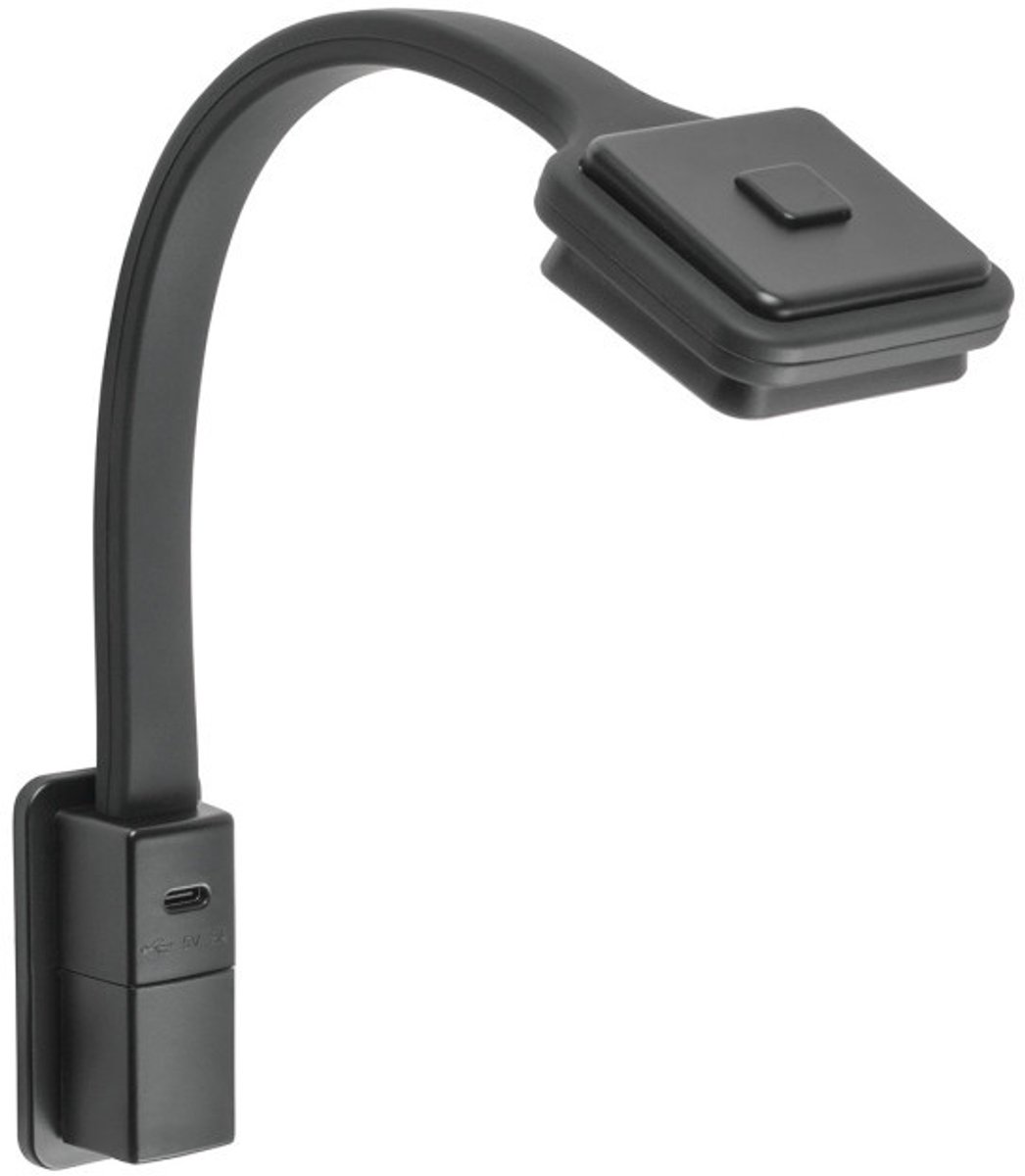 LED Lamp Zwanenhals Q2 Flex Vierkant + USB-C Zwart