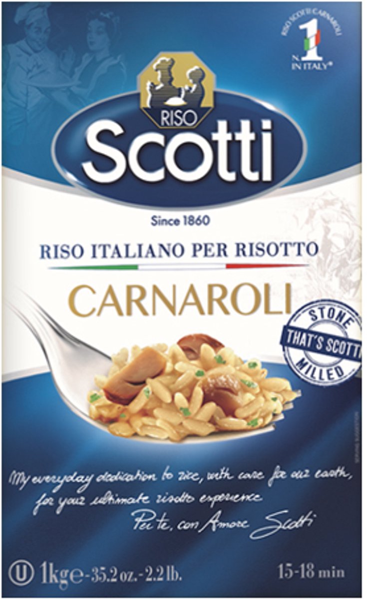 RISO SCOTTI Carnaroli Risotto - Italiaanse rijst voor risotto - 1kg