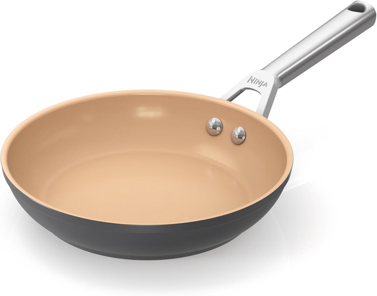 20 cm keramische braadpan pan - antiaanbaklaag - inductie - roestvrijstalen handgreep - ovenvast tot 285 °C - terracotta