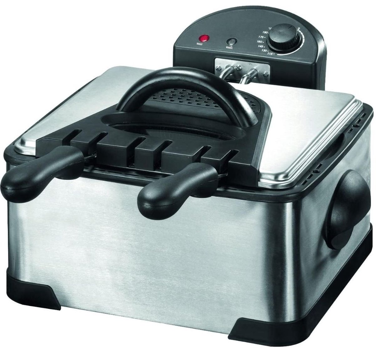 Zylo® Dubbele Frituurpan - Dubbele Friteuse - Frietpan - 4 liters - 41x41x26cm - Edelstahl