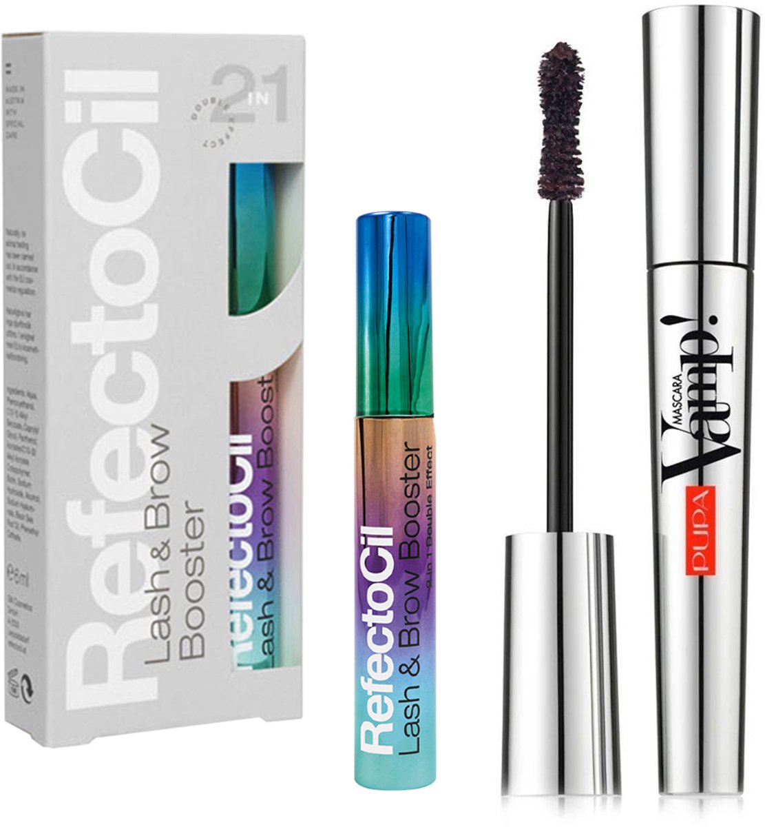 Refectocil Lash & Brow Booster Pupa Vamp! Extra Black Mascara Set