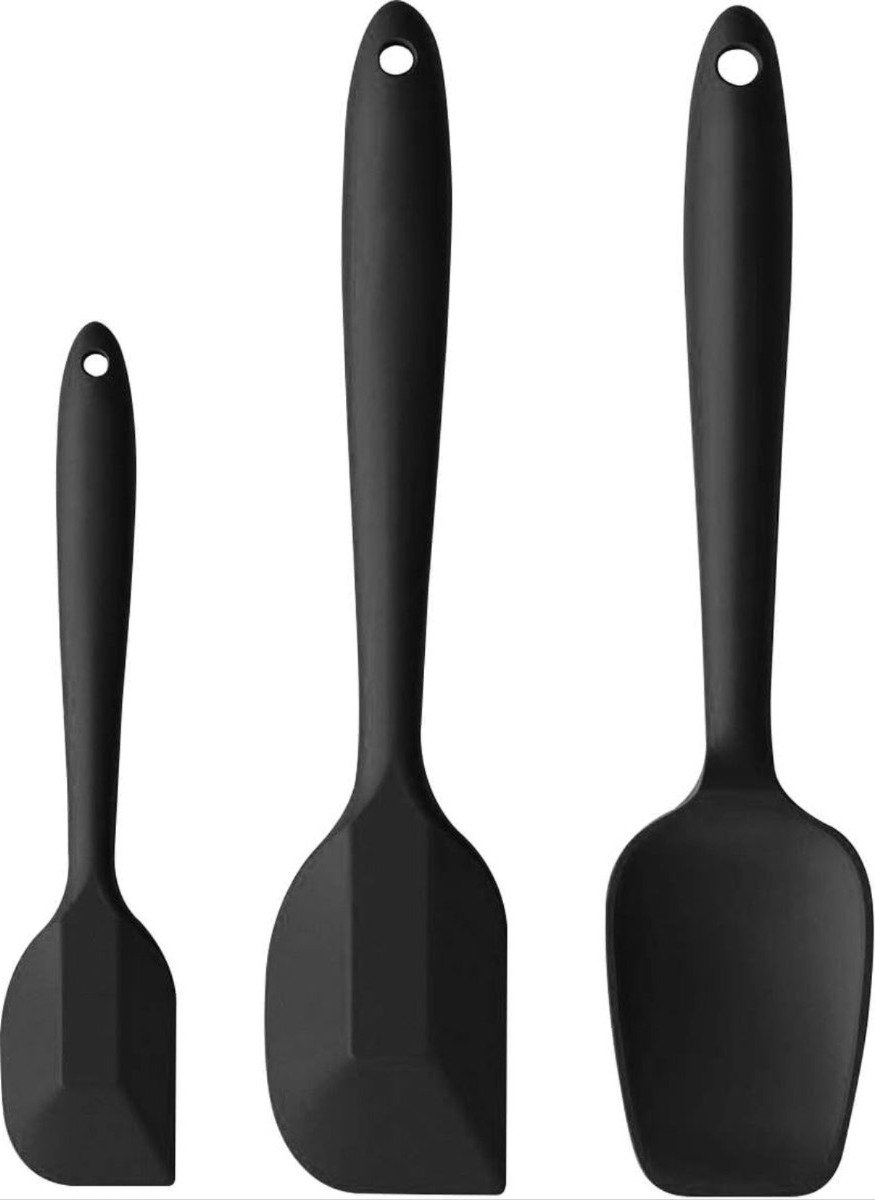 *** Siliconen Spatelset - 3-delige set in zwart - Keuken Bakken en Braden van Heble® ***