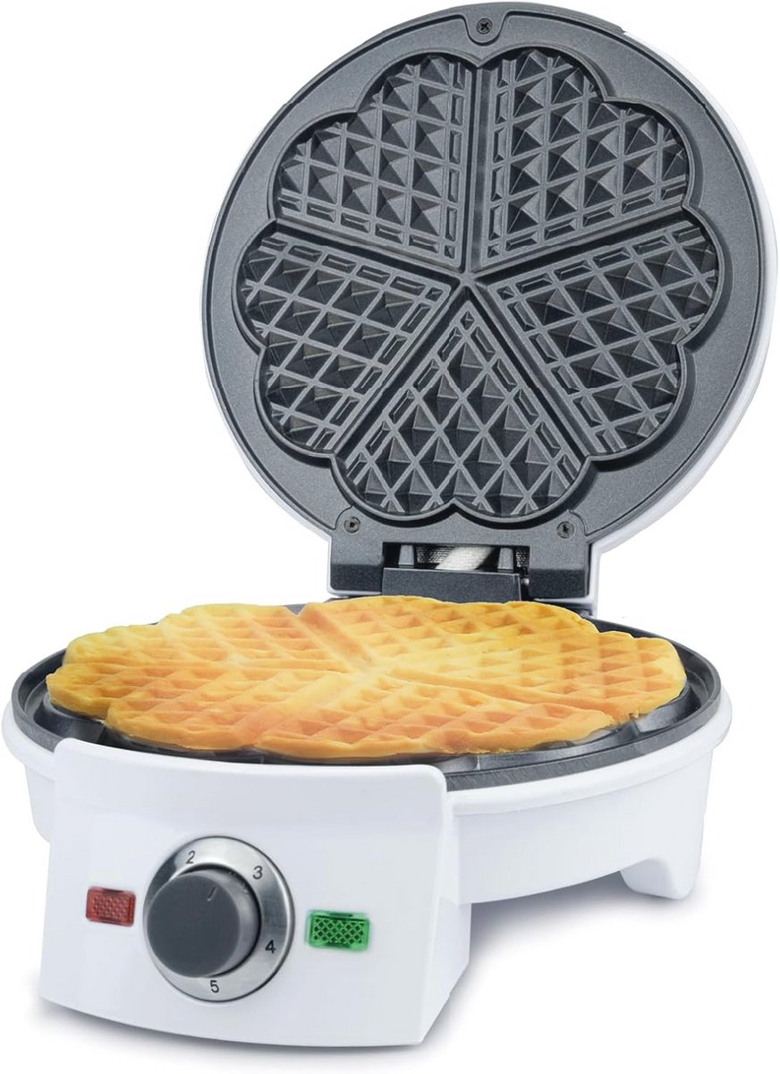 Hartwafelijzer - Ideaal voor Kinderfeestjes en Verjaardagen - Krachtig 1000 Watt met Ø 20 cm Kookoppervlak