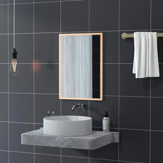 AQUALAVOS Spiegel Wandspiegel Badspiegel mit Ablage 50x70 80x60 100x60 cm Dekospiegel, Geeignet für Flur, Schlafzimmer, Wohnzimmer usw (Ohne Beleuchtung