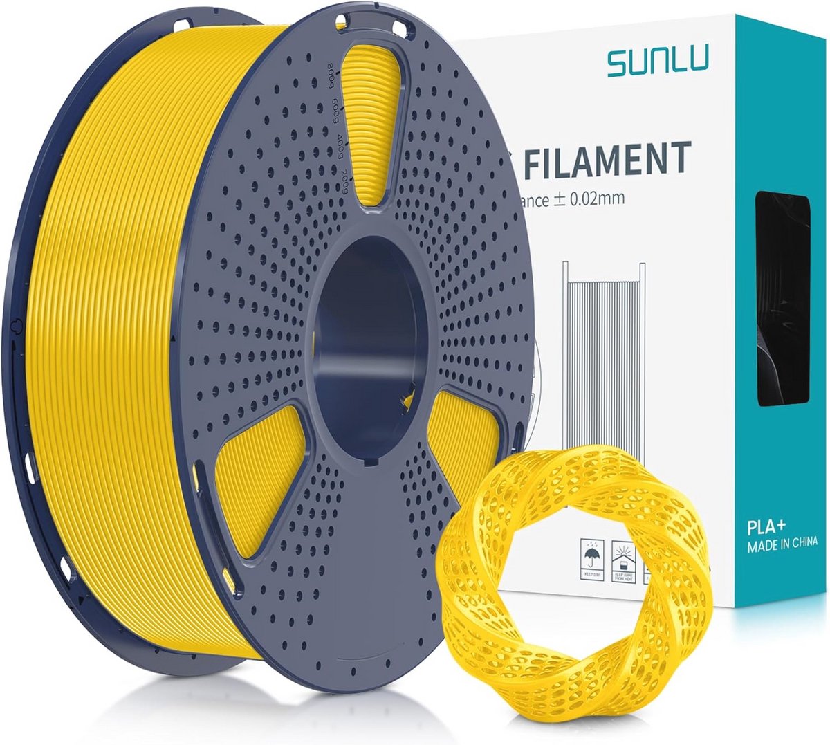 Image of 3D Filament PLA Plus 1.75mm - Hoogwaardige Prestaties, Pure Geel, 1KG