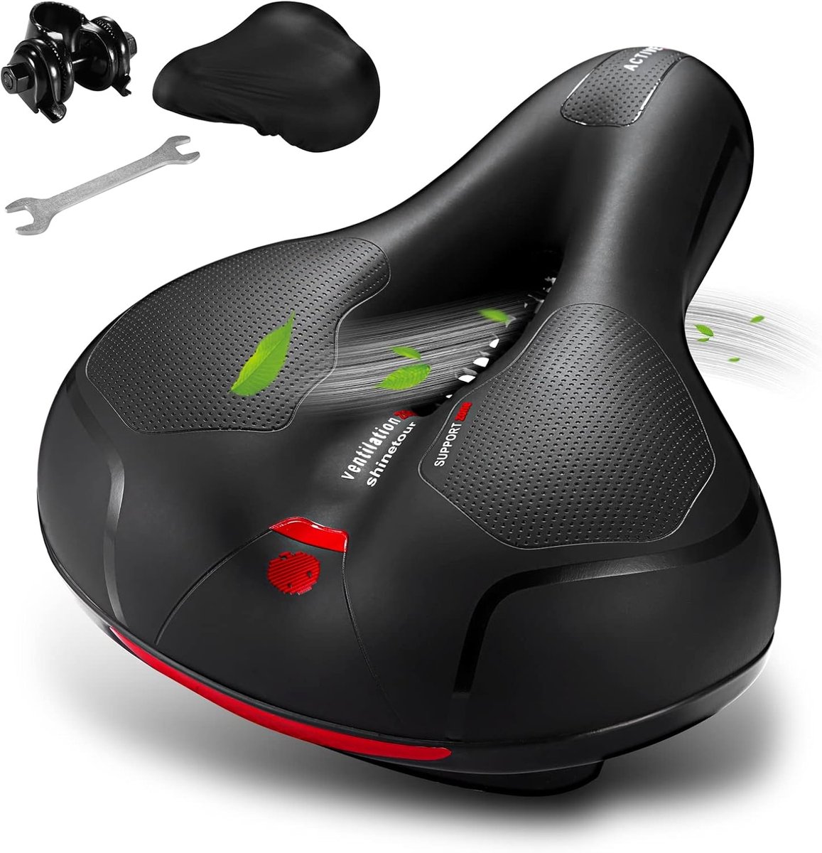 Fietszadel - Stadsfietszadel - Mountainbikeszadel - Ergonomisch Fietszadel met Waterdichte Afdekking - Fietszadel Heren - Fietszadel Dames