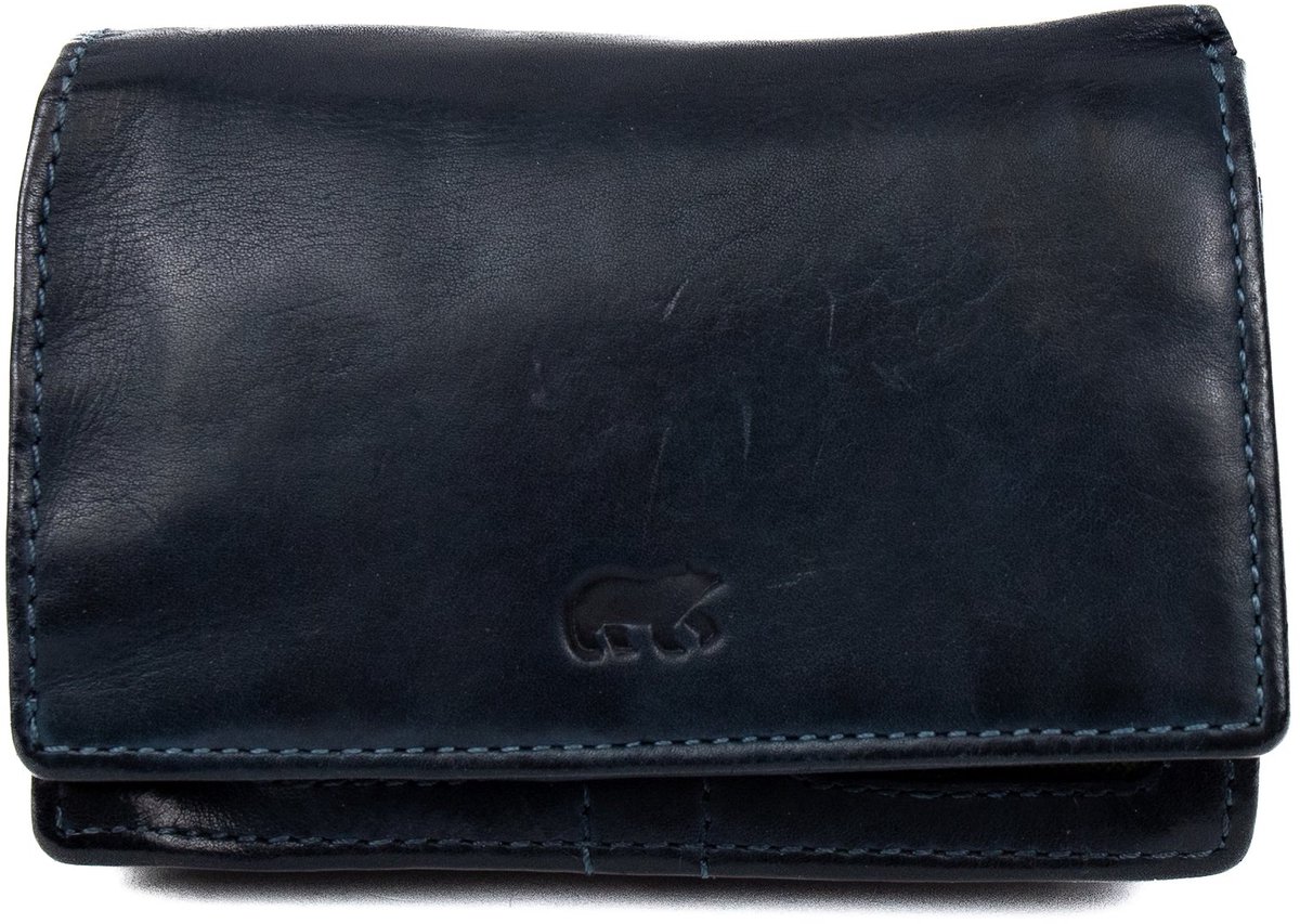 Bear Design Nina Leren Overslagportemonnee - Blauw