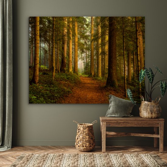 Tableau aluminium 160x120 cm - Décoration murale métal - Forêt - Nature - Arbres - Paysage - Feuilles - Décoration murale métal salon - Décoration industrielle - Photo sur dibond - Accessoires industriels chambre