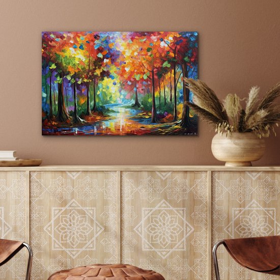 Décoration murale Métal - Peinture Aluminium Industriel - Paysage - Forêt - Couleurs - Nature - 60x40 cm - Dibond - Photo sur aluminium - Décoration murale industrielle - Pour le salon/chambre