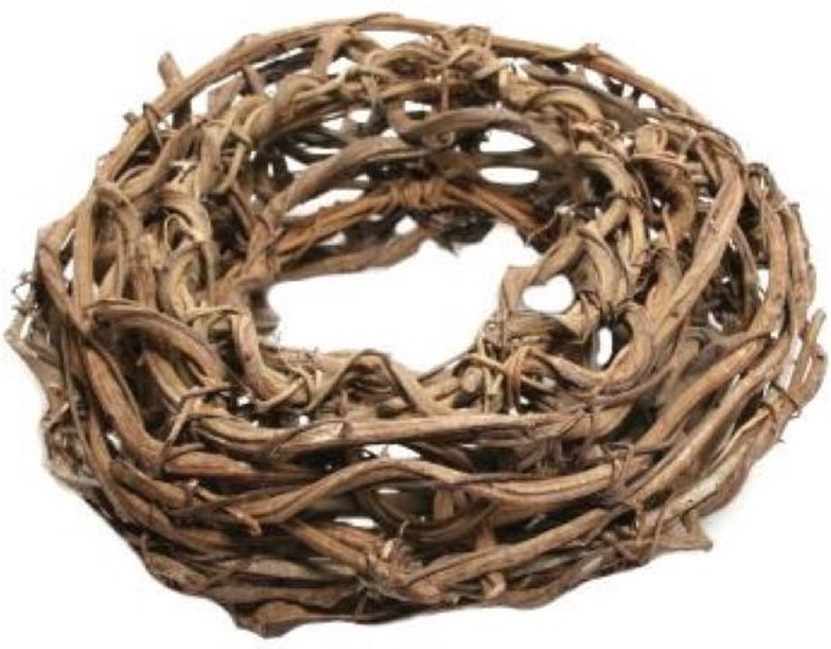 DBT Krans Landelijk Hout-Natuurlijke Materialen "Wijntakken" Naturel D 38 cm