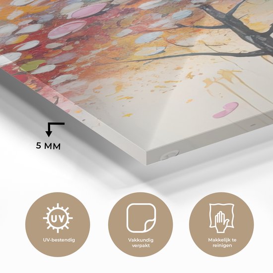 MuchoWow® Tableau sur verre 60x120 cm - Tableau sur verre acrylique - Art - Arbres - Nature - Acryl - Photo sur verre - Décoration murale salon - Décoration murale chambre - Peintures