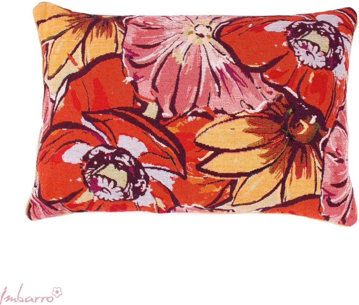 Imbarro - Kussen - Sierkussen - Peony - Robuust Katoen - Bloemen - 40x60cm