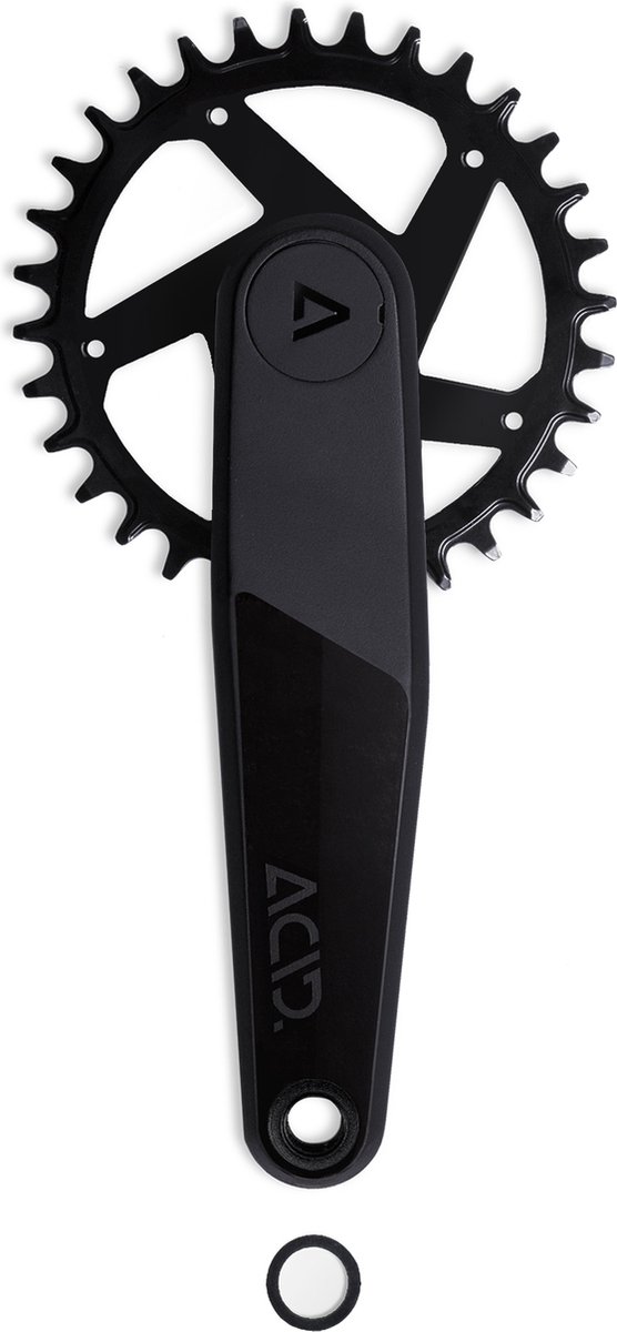 Acid Crank Set MTB Square Taper 32T - 170 mm - Crankstel - MTB 32T - 170 mm - Aluminium - Zwart