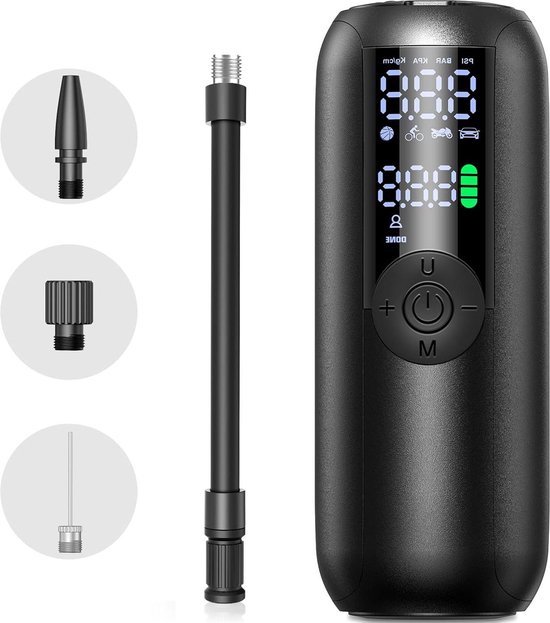 Compresseur à Air Portatif 4000mAh 150PSI - Mini Pompe Électrique Vélo Voiture Avec Écran LCD, 4 Modes, Rechargeable Pour Pneus Moto Scooter Ballon