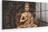 Peinture sur verre - Photo sur verre - Bouddha - Image de Bouddha - Méditation - Mantra - Spirituel - Décoration murale - Verre acrylique - Peinture sur verre - 120x60 cm - Peintures salon