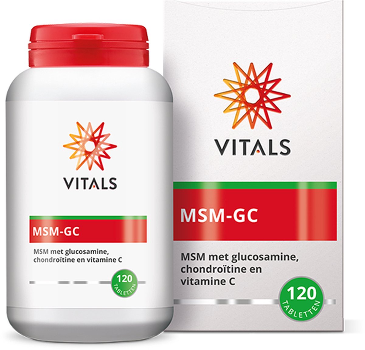 Goedkoopste Vitals MSM-GC - 120 tabletten - MSM preparaten. MSM met glucosamine, chondroïtine en vitamine C.