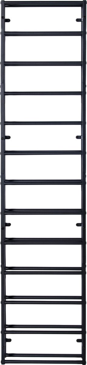 Lendo Online Wijnrek voor aan de muur - 12 flessen - Industrieel - 39x10x164cm (BxDxH) - Wandrek - Flessenrek - Hangend wijnrek - Muurrek - Poedercoat Staal - Zwart — cadeau in Wonen & Interieur - foto 7