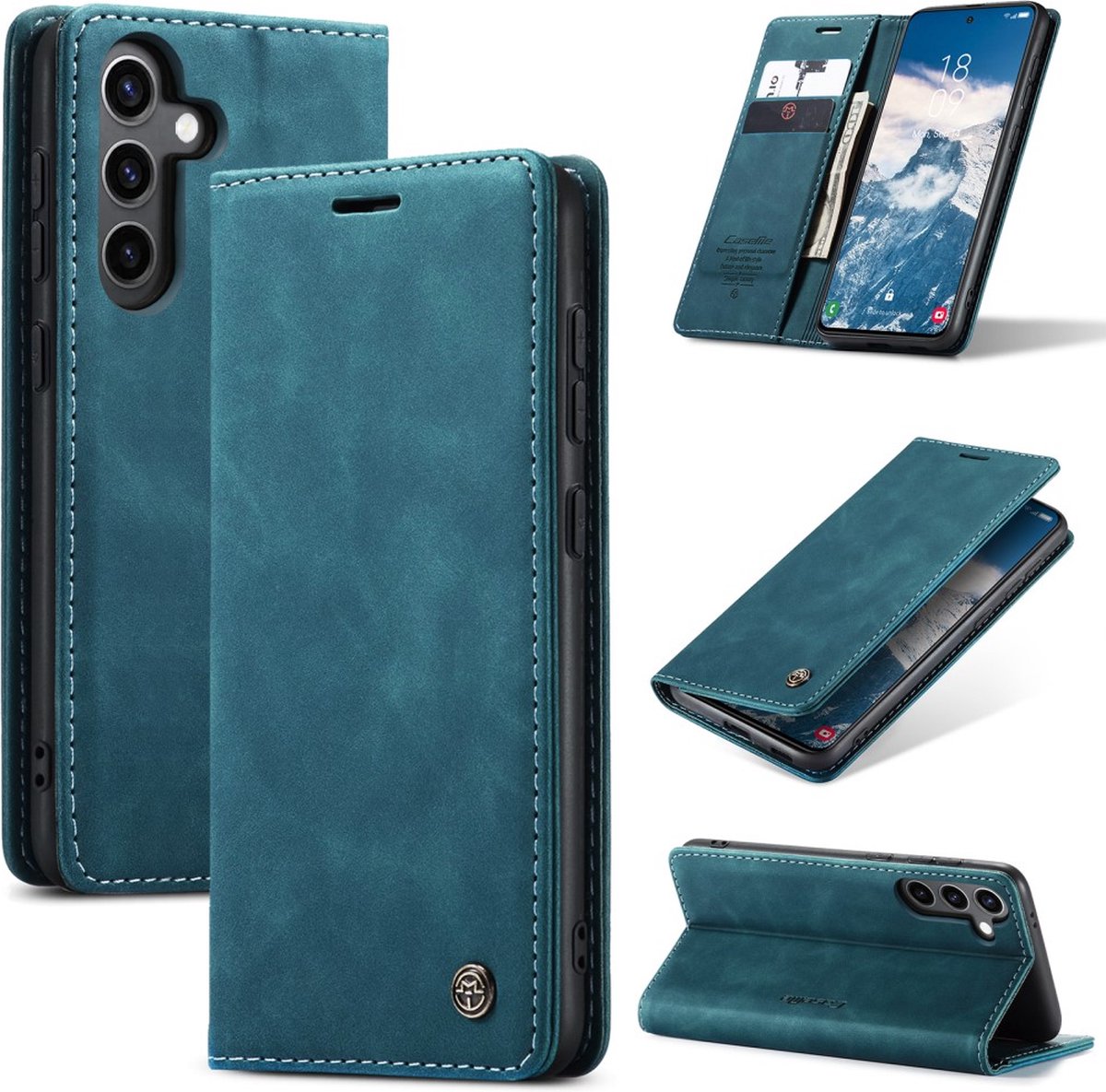 CaseMe Hoesje - Geschikt voor Samsung Galaxy S25 Hoesje - CaseMe 013 Book Case - Blauw