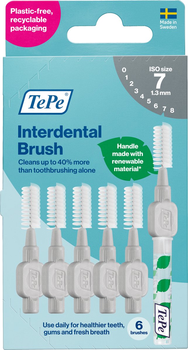 Goedkoopste TePe Interdentale Ragers Original Grijs ISO maat 7 – 1,3 mm (6 stuks