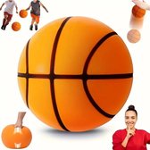 YAOZUP Stille basketbal, stille basketbal, maat 3 (18 cm), bal van schuim met hoge dichtheid, schuimbal voor binnen, stille basketbal met mand voor kinderen van 3 tot 6 jaar