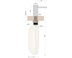 Pompe à savon Quooker Nordic Gun Metal avec réservoir de savon 500 ml