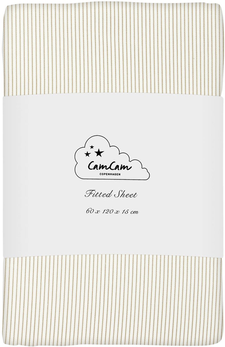 Cam Cam Copenhagen Classic Stripes Hoeslaken - 60 x 120 cm - Camel