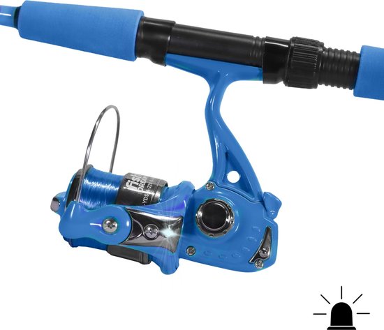 Eurocatch Werphengel set compleet Blauw met lichtgevende werpmolen van Arcoffish. — afbeelding 2