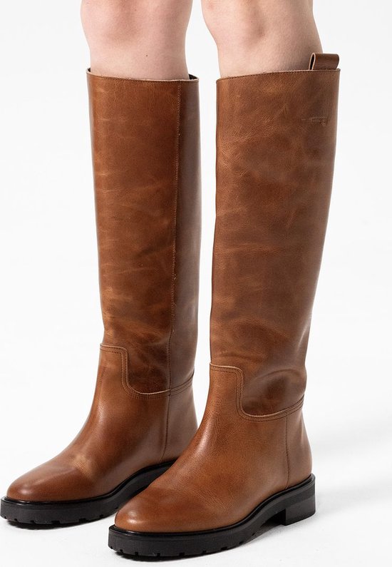 Sacha - Femme - Boots hautes en cuir Cognac - Taille 36