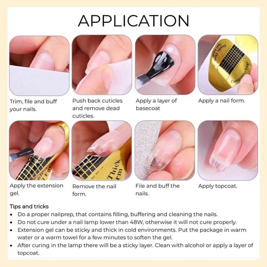 Born Pretty - Extension gel - Set - HEMA-vrij - Builder gel - Nagelgel - UV gel builder - Gel -Nagelverlenging - Buildergel - Builder gel gel nagels - UV gel - Gel nagels - Gelnagels