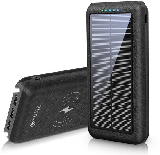 Solar Powerbank – 20.000 MAh – Zonneenergie – Solar charger/oplader – Noodpakket – Draadloos opladen