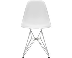 Vitra Eames DSR stoel verchroomd onderstel, White