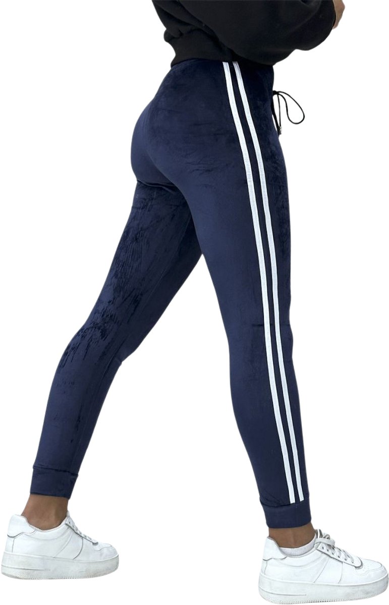 Stijlvolle Dames Joggingbroek / Trainingbroek / Sportbroek | Sweat Pants | Donker Blauw - L