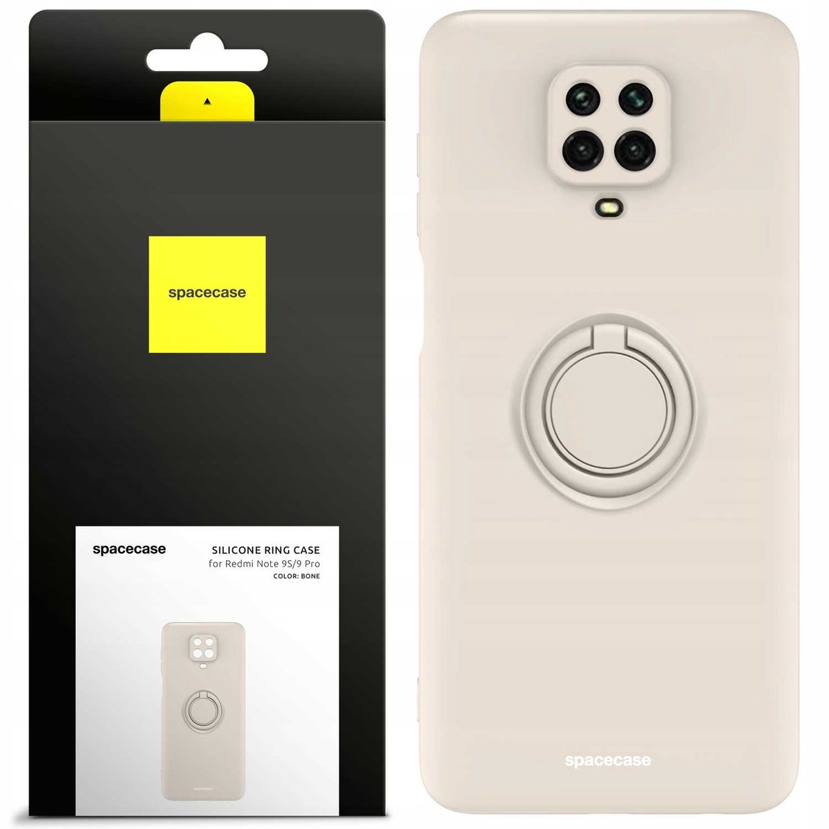 Spacecase Siliconen Ringcase Voor Xiaomi Redmi Note 9S 9 Pro