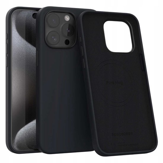 Spacecase Case Cover Voor Iphone 15 Pro Max Sc Pure Mag Zwart