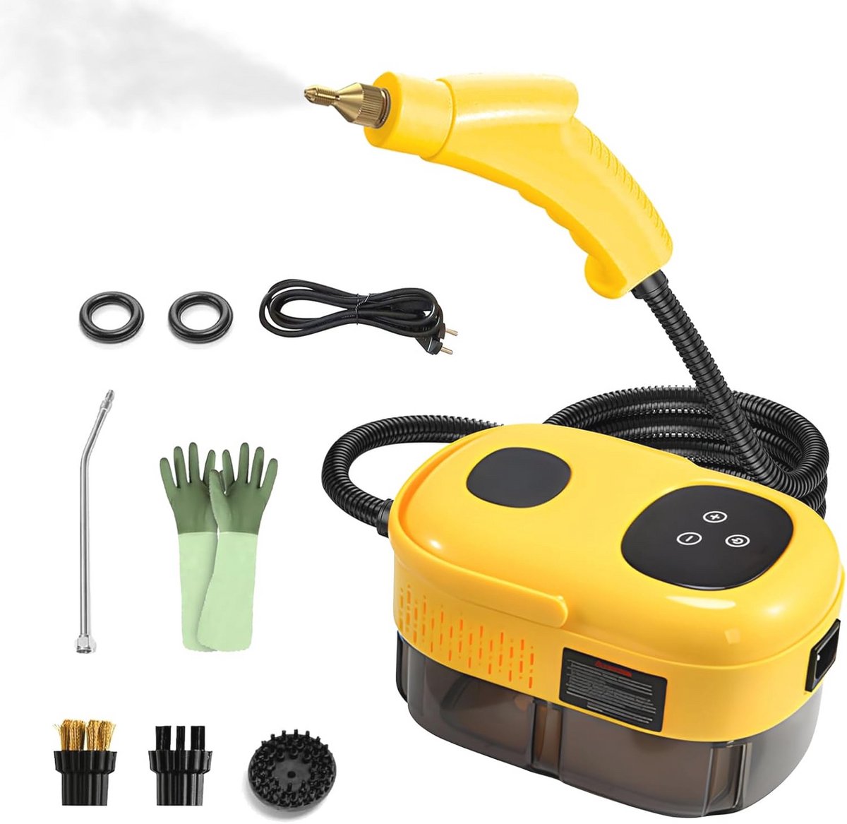 Handstoomreiniger 2500W met 1000 ml Watertank en 6 Versnellingen, Ideaal voor Vlekken en Hardnekkig Vet