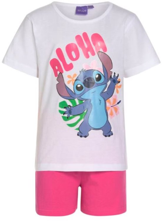 Stitch Pyjama short - Pyjama Enfants - Disney Stitch - Manches courtes - Taille 116/122 - 100% coton