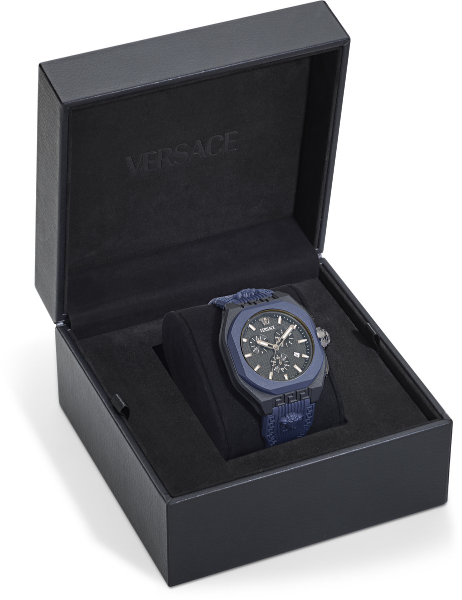Versace V Legend VE9L00224 Horloge - Kunststof - Blauw - Ø 44 mm