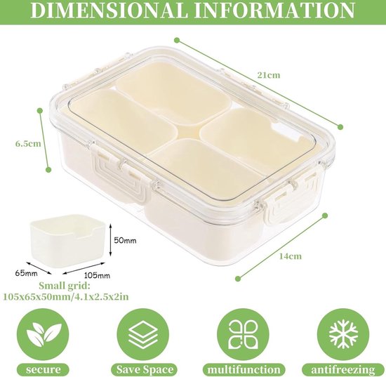 Bailtouk Snackbox met 8 vakken, snackschaal met deksel en handvat, snackbox organizer met 4 vorken, draagbare snackbox voor snacks, snoep, noten, fruit, voor feest, picknick, trips Bailtouk Snackbox met 8 vakken, snackschaal met deksel en handvat, snackbox organizer met 4 vorken, draagbare snackbox voor snacks, snoep, noten, fruit, voor feest, picknick, trips