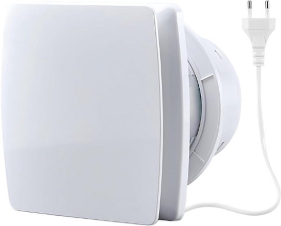 Afvoerventilator 120 mm 130 m³/u IPX2 voor keuken, badkamer, toilet, garage, kantoor en zolder met stuurventiel