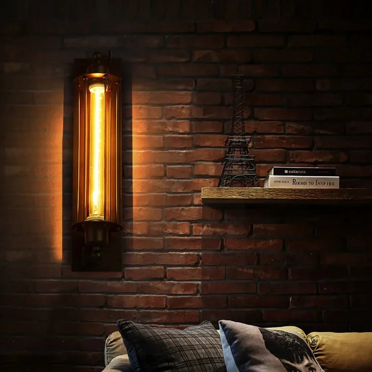 4 Meter Kabel Met Schakelaar ENCOFT Industriële Wandlamp – Retro Metaal Design Met 4 M Kabel & Schakelaar (E27, Zwart) Industriële Wandlamp Retro