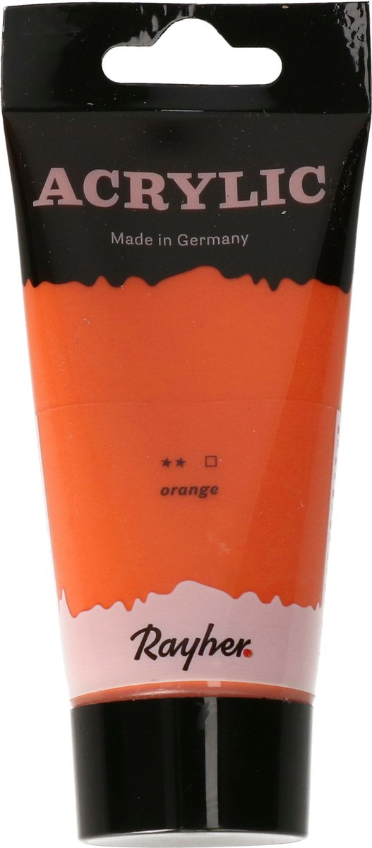 Rayher hobby Acrylverf op waterbasis - oranje - 75 ml - Schilderen/knutselen - Voor kinderen en volwassenen