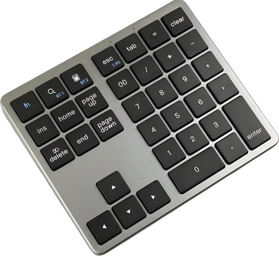 Foto: Daroyx k35b pro numpad draadloos numeriek toetsenbord met 2 bluetooth kanalen en 2 4 ghz direct keypad geschikt voor iphone samsung apple en windows zwart zilver