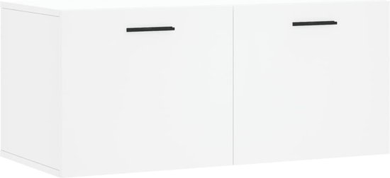 vidaXL Wandkasten 2 st 100x36,5x35 cm bewerkt hout bruin eikenkleur, hangkast, muurkast, zwevende kast, hangende kast, opbergkast, opslagkast