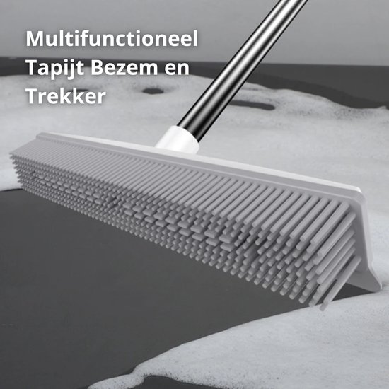 2 in 1 Rubberen Bezem voor Binnen en Buiten - Perfect voor Tapijt - Vloertrekker - Gemakkelijk Huisdierhaar Verwijderen - Veger van Unger — afbeelding 3