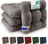 Bol.com Beautissu HighLux SK – Set van 4 Premium Stoelkussen 40x40 cm Lichtgrijs – Robuust Zitkussen UV-bestendig – 8 cm Dik – I... aanbieding