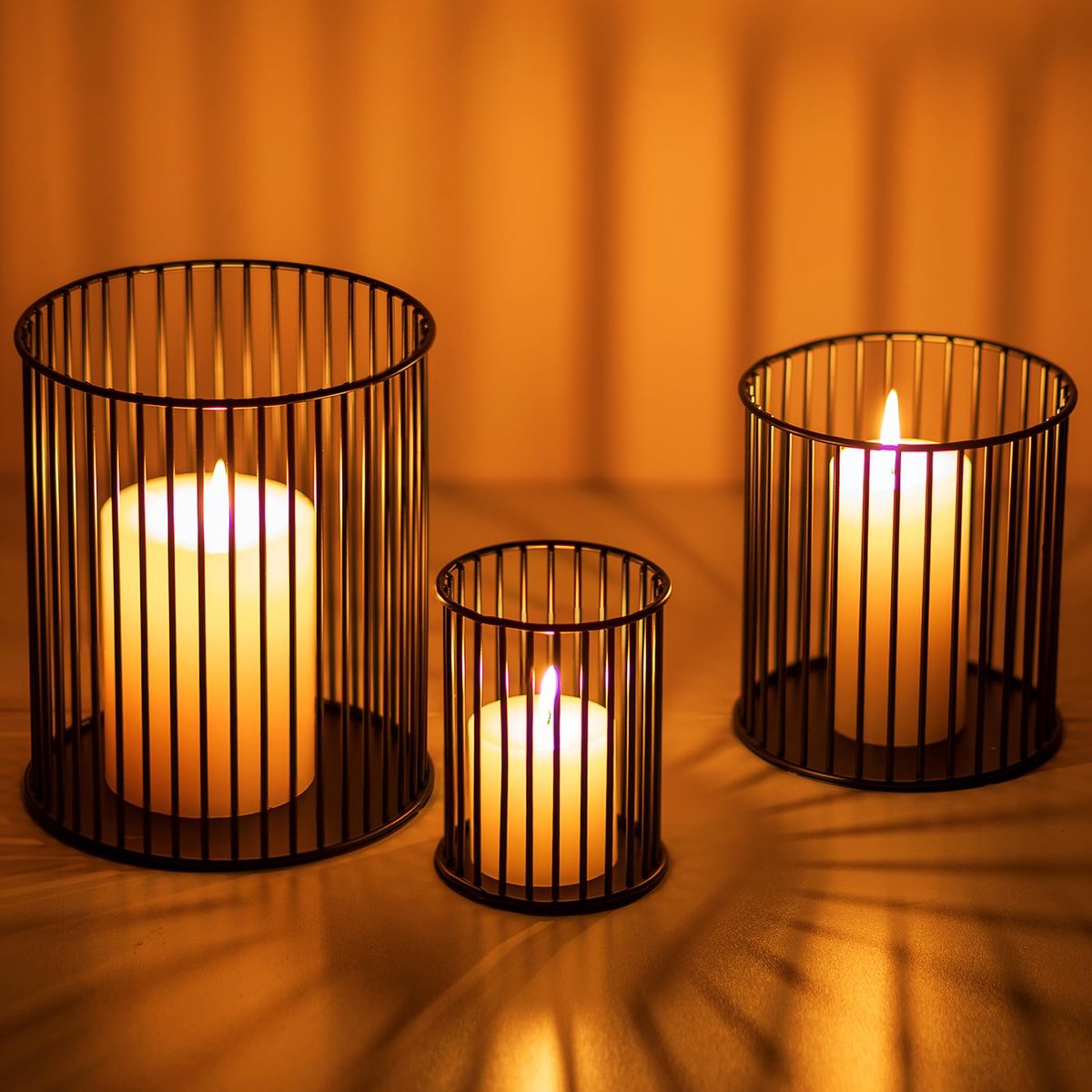 La'Moussawi ® Stijlvolle Set van Drie Metalen Kandelaren voor Sfeervolle Verlichting en Decoratie