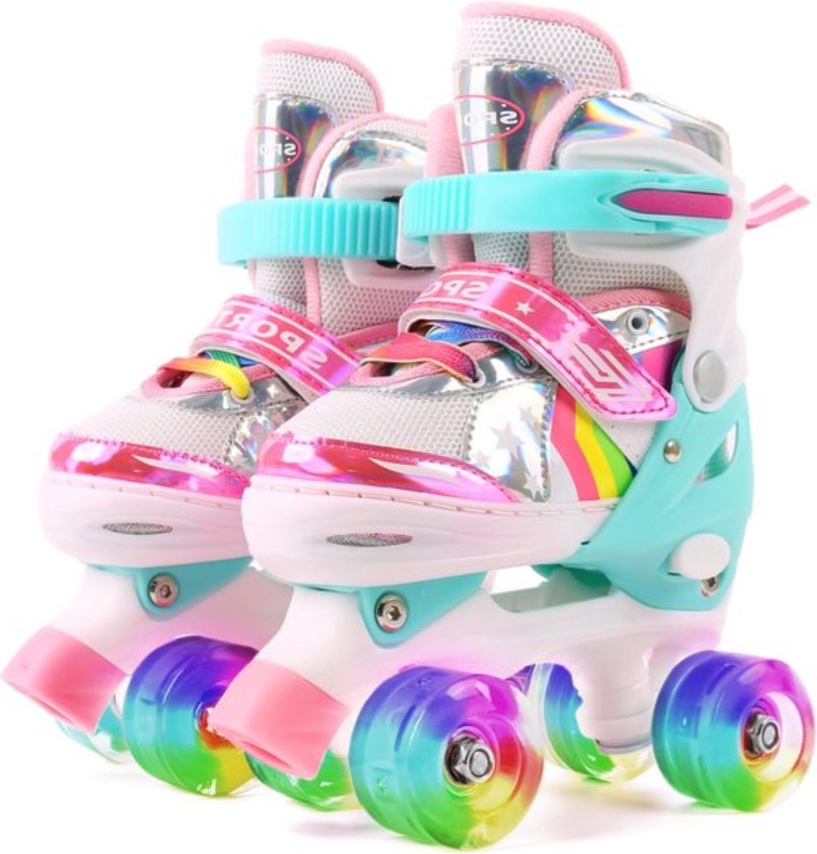 Kinder Rolschaatsen Verstelbaar Ontwerp Met PU Light-Up Wielen Roze