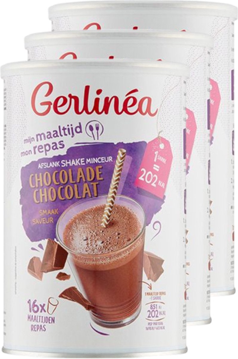 Gerlinéa | Milkshake Chocolade | 3 stuks | 3 X 436 g